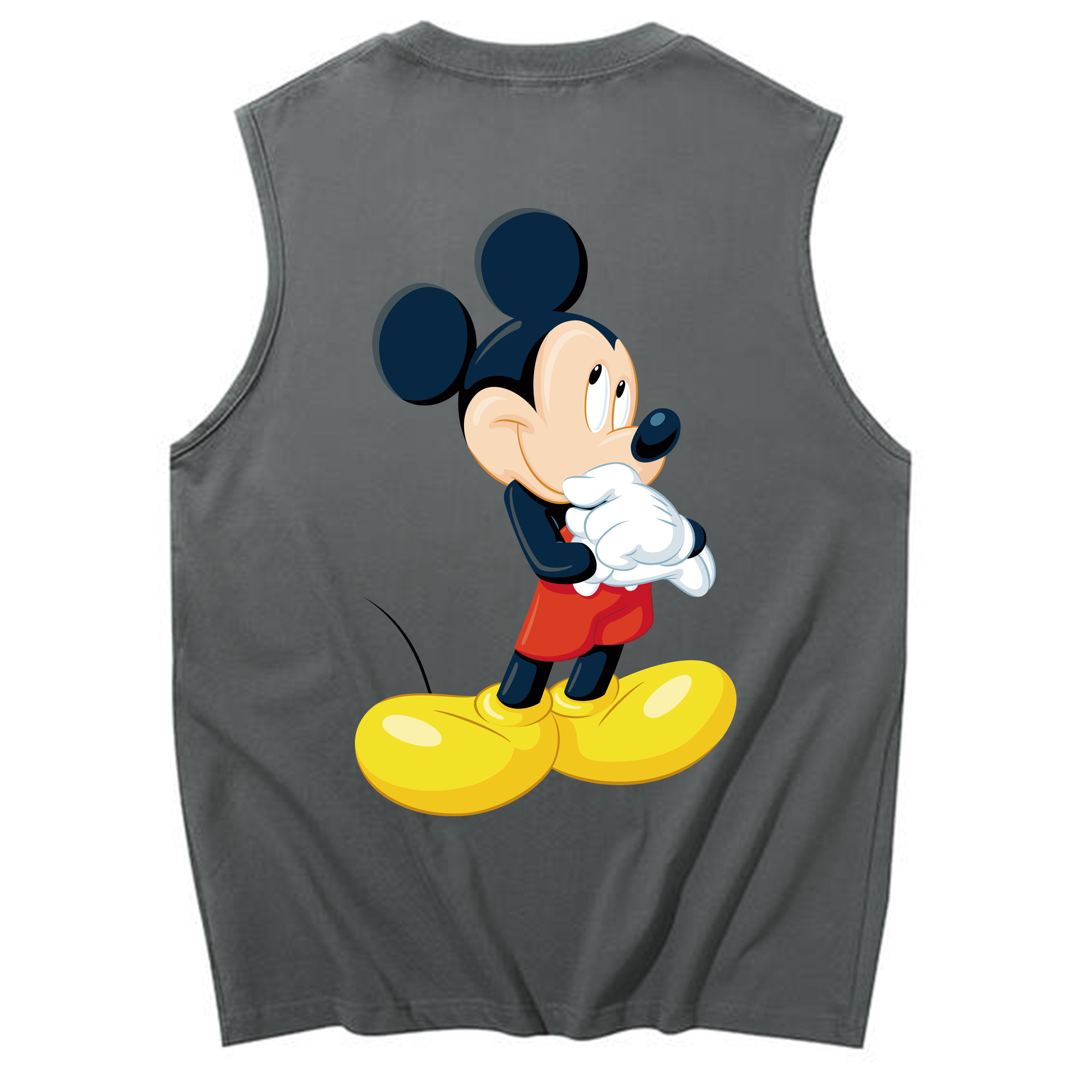 ミッキーマウス Mickey Mouse コットン100％タンクトップ（背面プリント）